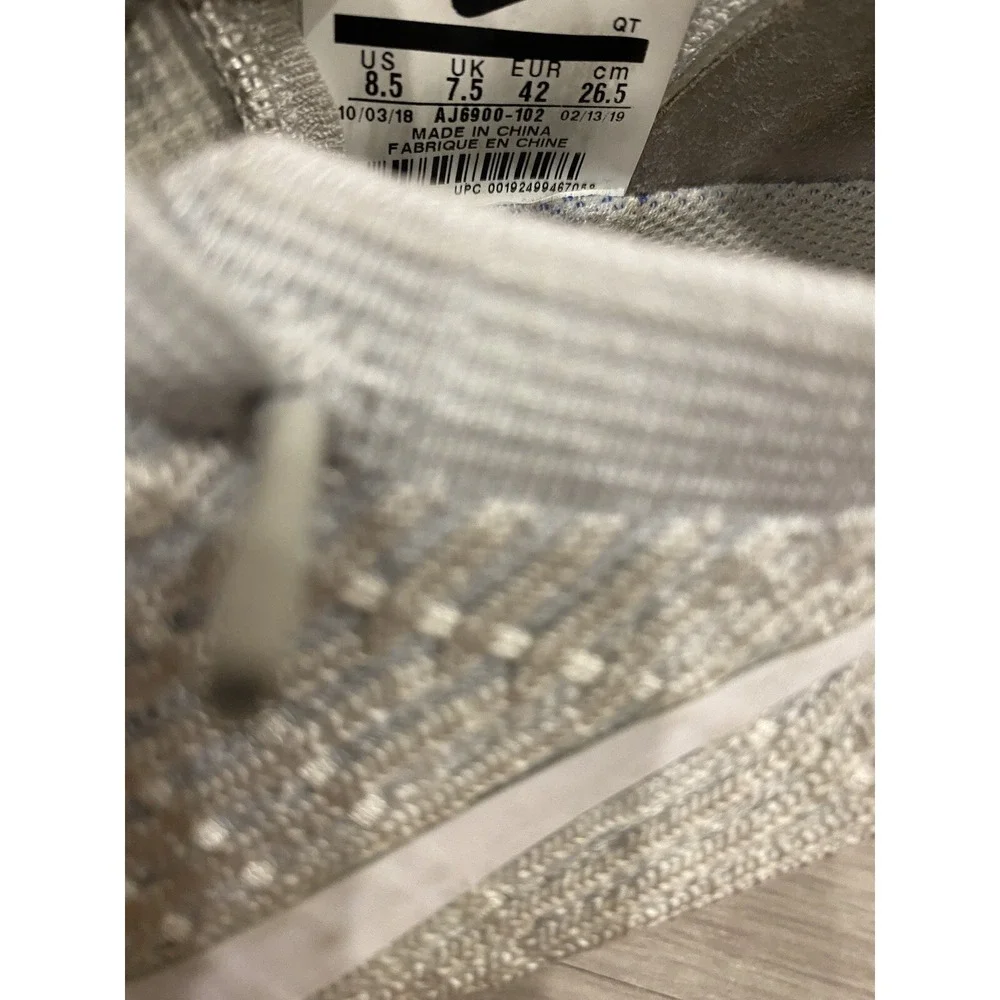 Size 8.5‎ - Nike Air VaporMax Flyknit 3 Pure Platinum Preowned No Box EUC